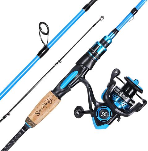 Sougayilang Fishing Pole, 30-Ton Carbon Fiber Fishing Rod and Reel Combo, 2 Pcs Blanks Spinning Reel Combos in Saudi Arabia