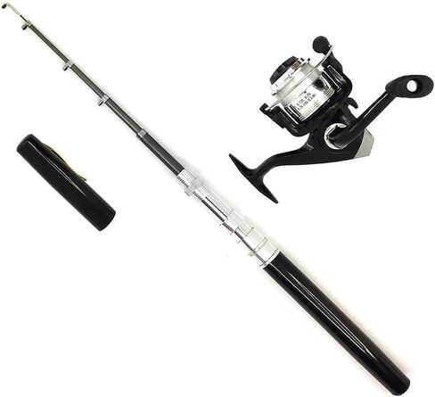 Pocket Mini 38inches Telescopic Pen Fishing Rod and Reel Combo, Portable Fishing Pole with Line Lure Hook for River Lake Reservoirs Ice Etc in Saudi Arabia