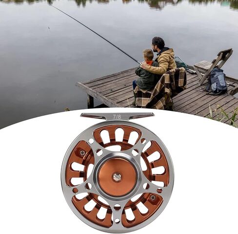 Fly Fishing Reel 7/8 CNC Central Brake Adjustable Discharge Force Aluminum Alloy Oxidized Treatment Fishing Accessories for Fishermen in Saudi Arabia
