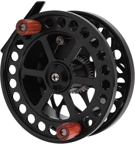 Black Fly Fishing Wheel, 110mm Diameter Reel with Transparent Sound Alarm, Ideal for Smooth Operation and Easy Maintenance in Saudi Arabia