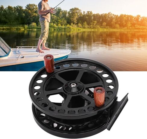 Black Fly Fishing Wheel, 110mm Diameter Reel with Transparent Sound Alarm, Ideal for Smooth Operation and Easy Maintenance in Saudi Arabia
