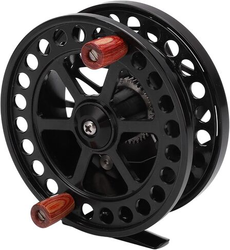 Black Fly Fishing Wheel, 110mm Diameter Reel with Transparent Sound Alarm, Ideal for Smooth Operation and Easy Maintenance in Saudi Arabia