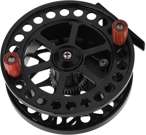 Black Fly Fishing Wheel, 110mm Diameter Reel with Transparent Sound Alarm, Ideal for Smooth Operation and Easy Maintenance in Saudi Arabia
