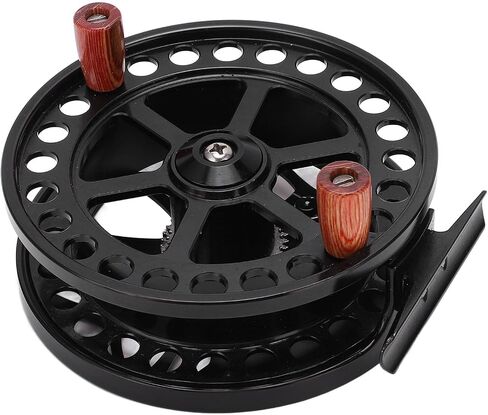 Black Fly Fishing Wheel, 110mm Diameter Reel with Transparent Sound Alarm, Ideal for Smooth Operation and Easy Maintenance in Saudi Arabia