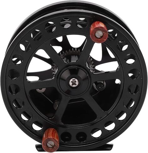 Black Fly Fishing Wheel, 110mm Diameter Reel with Transparent Sound Alarm, Ideal for Smooth Operation and Easy Maintenance in Saudi Arabia