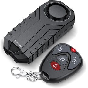 WSDCAM Wireless Bike Alarm with Remote, Rechargeable 113dB Loud Bicycle Alarm System Anti Theft, IP65 Waterproof, Bike Alarms for E-Bikes, Motorcycles, Scooter, Outdoor Riding and Cycling Safety in Kuwait