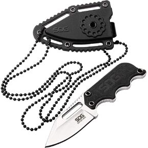 SOG Instinct Mini Small Fixed Blade Knife- 8.75 Inch x 1 Inch x 4 Inch Full Tang Adjustable Clip Belt or Boot Knife with Tactical Knife Sheath and Neck Knife Lanyard (NB1002-CP) in Kuwait
