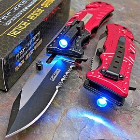 Tac-Force Pocket Folding Knife, 8" Overall, Two Tone Blade, LED, Rescue, EDC in Saudi Arabia