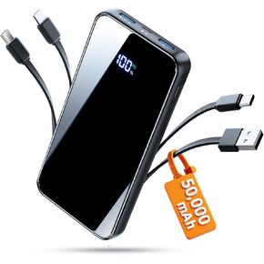 50000mAh Portable Charger, Built-in 4 Cables,22.5W Fast Charging Power Bank in Kuwait