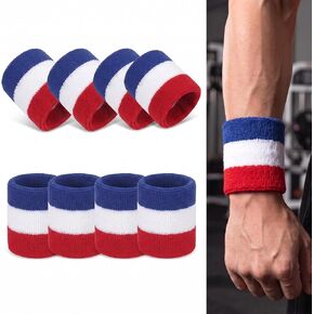 4 Pack Cross‑Embroidered Wristbands, Sweat Band, Tennis Wristbands, Wrist Sweatbands, Sporting Goods for Workout Tennis Baseball Daily Wear Event Use(White) in Saudi Arabia