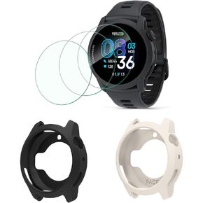 Compatible for Coros Pace 4 Screen Protector & Case，HD Tempered Glass Protective Film and Silicone Soft Cases (Pack of 3+2) in Saudi Arabia
