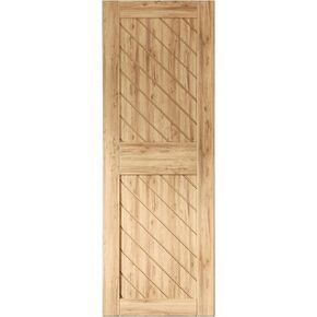 Homacer 36 بوصة × 84 بوصة تصميم مخطط مائل 002 باب الحظيرة من خشب الصنوبر غير المكتمل وغير المكتمل (للاستخدام الداخلي فقط) in Saudi Arabia