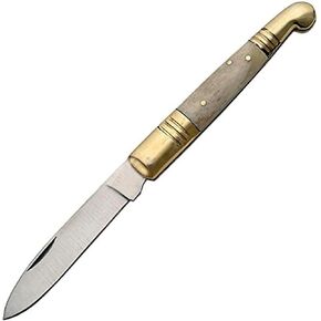 SZCO 4.5" Old Fashioned Folding Pocket Knife – Bone Handle Knife with Stainless Steel Blade and Brass Bolster – Traditional EDC Knife and Pocket Knife for Men and Women – Camping, Hunting, Hiking, Fishing in Saudi Arabia