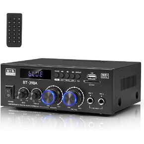 Romica Stereo Audio Amplifier, 2 Channel 450W Bluetooth 5.0 Home Audio Stereo Receiver with FM Radio, USB, SD, Optical & Coaxial Inputs, Amplifier for Passive Speakers and Active subwoofer in Saudi Arabia