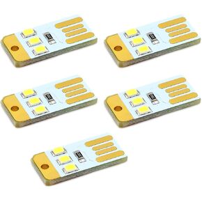 5 قطعة بطاقة الجيب USB الطاقة LED سلاسل المفاتيح ضوء الليل 0.2 واط USB LED لمبة كتاب ضوء لأجهزة الكمبيوتر المحمول Powerbank in Kuwait