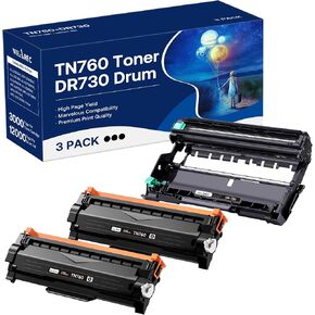 WEAREC TN760 Toner Cartridge and DR730 Drum Unit Replacement for Brother TN-760 TN730 DR730 DR 730 Work with DCP-L2550DW HL-L2350DW HL-L2390DW HL-L2395DW Printer (2 Toners, 1 Drum Unit, 3Pack) in Saudi Arabia