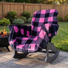 CITYBONFIRES The Chair Blanket™ Reversible Waterproof with Polar Lining – Portable Outdoor Cover for Camping, Sports & Patio – Folds into Carry Pouch with Strap - Blossoms in Saudi Arabia