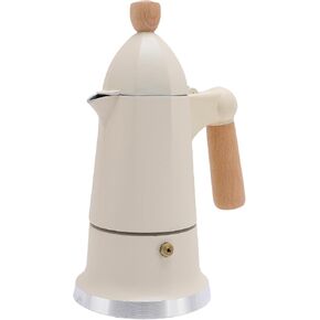 Octagonal Aluminum Alloy Stovetop Coffee Percolator Pot with Wooden Handle for Rich Coffee Crema, 3.9" Height (White) in Saudi Arabia
