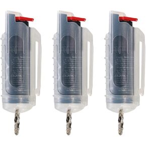Police Magnum Keychain Pepper Spray Self Defense Belt Clip Holder - 3 Pack Tactical Maximum Strength OC with Dye - Small Safety Key Chains for Women & Men - Made in The USA in Saudi Arabia
