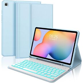 Backlit Keyboard Case for Samsung Galaxy Tab S6 Lite 10.4 Inch 2024/2022/2020, Galaxy Tablet Case with Backlight Keypad for S6Lite, Detachable Key Board with Pen Holder for Samsung Tab 10.4'', Black in Saudi Arabia