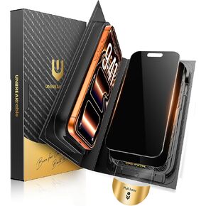 UNBREAKcable for iPhone 17 Pro Max Privacy Screen Protector QuickSet Box, 25° Anti-Spy Tempered Glass, 9H+ Hardness, Case-Friendly, Bubble-Free, Anti-Fingerprint, for Apple ProMax - 2 Pack 6.9" in Kuwait
