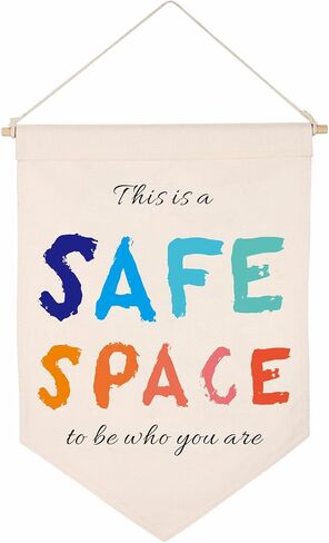 Therapy Office Decor School Counselor Office Must Haves Safe Space Sign Social Worker Teacher Gift Mental Health Sensory Room Calming Corner Items Classroom Calm Down Corner Wall Art Canvas Banner in Kuwait