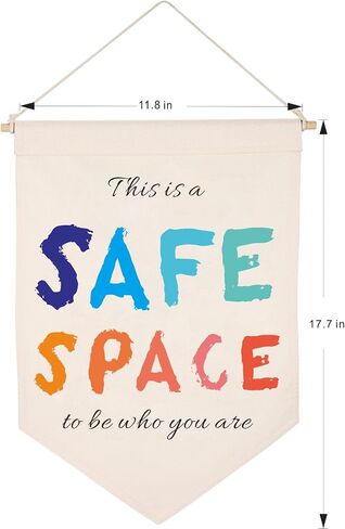 Therapy Office Decor School Counselor Office Must Haves Safe Space Sign Social Worker Teacher Gift Mental Health Sensory Room Calming Corner Items Classroom Calm Down Corner Wall Art Canvas Banner in Kuwait
