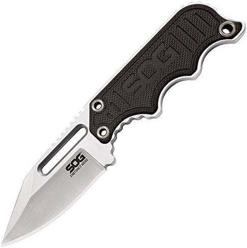 SOG Instinct Mini Small Fixed Blade Knife- 8.75 Inch x 1 Inch x 4 Inch Full Tang Adjustable Clip Belt or Boot Knife with Tactical Knife Sheath and Neck Knife Lanyard (NB1002-CP) in Kuwait