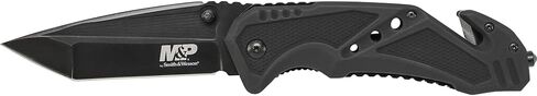 Smith & Wesson M&P SWMP11B 8.9in High Carbon S.S. Folding Knife with 3.8in Tanto Point Blade and Aluminum Handle for Outdoor, Tactical, Survival and EDC in Saudi Arabia