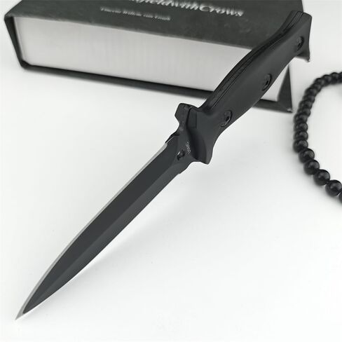 Goshawk 7.3 inch S.S. Fixed Blade Knife with Black Coating 440C Dual Edge Blade, ABS Handle and Knife Sheath for Outdoor, Tactical, Survival and EDC in Saudi Arabia