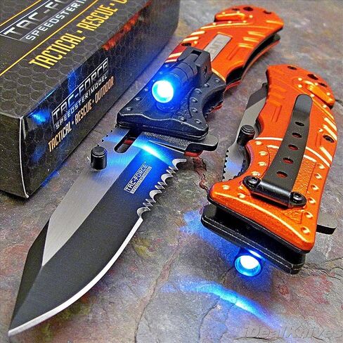 Tac-force Orange EMT LED Tactical Rescue Pocket Knife NEW in Saudi Arabia