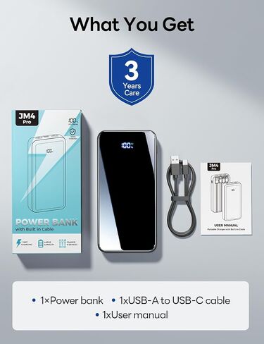 50000mAh Portable Charger, Built-in 4 Cables,22.5W Fast Charging Power Bank in Kuwait