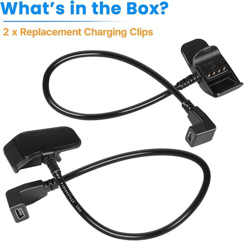2-Pack Charging Clip for Garmin T5 mini, TT15 mini & PT 10 Dog Tracking Device - Replacement Charger Cable for PRO Series Dog Training Collars & Bark Collars - Replaces 010-11890-10 in Saudi Arabia