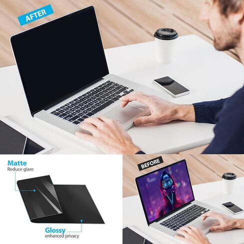 2Pack Magnetic Laptop Privacy Screen Filter 16 inch for 16:10 Widescreen Computer Monitor, Removable Anti Blue Light Privacy Shield, Anti-Glare Protector in Saudi Arabia