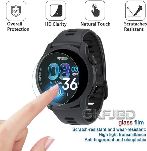 Compatible for Coros Pace 4 Screen Protector & Case，HD Tempered Glass Protective Film and Silicone Soft Cases (Pack of 3+2) in Saudi Arabia