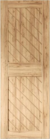 Homacer 36 in. x 84 in. Slanted Stripe Design 002 Unassembled & Unfinished Pine Wood Barn Door (Interior Use Only) in Saudi Arabia