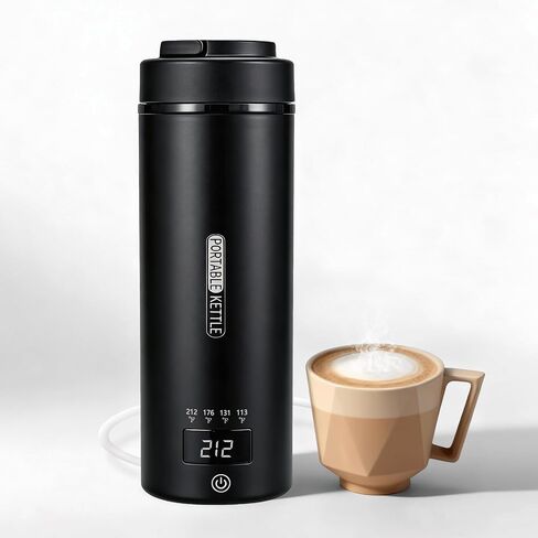 Travel Electric Kettle 16oz, Smart Water Bottle with 4 Temperature Control in Kuwait