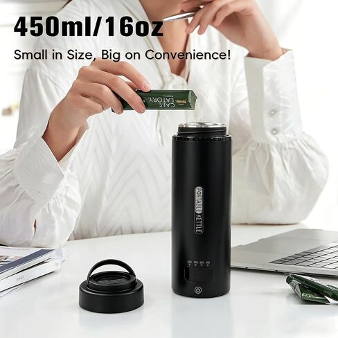 Travel Electric Kettle 16oz, Smart Water Bottle with 4 Temperature Control in Kuwait