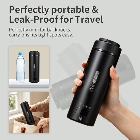 Travel Electric Kettle 16oz, Smart Water Bottle with 4 Temperature Control in Kuwait