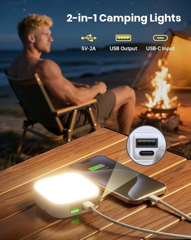 Eventek Solar Camping Lights 10000mAh, Rechargeable Solar Camping Lantern Up to 100+ Hours & 4 Light Modes, Portable IP65 Waterproof LED Camping Light for Camp, Tent, Power Outages Emergency in Saudi Arabia