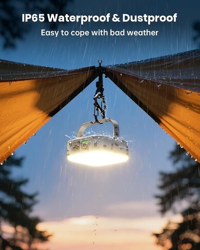 Eventek Solar Camping Lights 10000mAh, Rechargeable Solar Camping Lantern Up to 100+ Hours & 4 Light Modes, Portable IP65 Waterproof LED Camping Light for Camp, Tent, Power Outages Emergency in Saudi Arabia