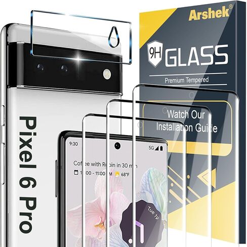 [3+1 Pack] for Google Pixel 7 Pro Screen Protector, 9H Tempered Glass, Ultrasonic Fingerprint Compatible, 3D Curved, HD Clear Scratch Resistant for Google Pixel 7 Pro 5G Glass Screen Protector in Saudi Arabia
