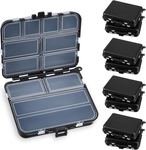 8 Pack Small Tackle Box Organizer Plastic Fishing Storage Containers with Adjustable Dividers, Mini Fly Box for Trout Fishing Gear and Terminal Tackle Accessories in Saudi Arabia