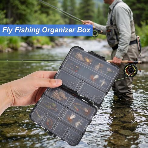 8 Pack Small Tackle Box Organizer Plastic Fishing Storage Containers with Adjustable Dividers, Mini Fly Box for Trout Fishing Gear and Terminal Tackle Accessories in Saudi Arabia