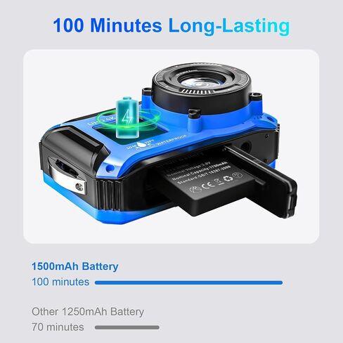 4K Underwater Camera 64MP 33FT Waterproof, 32GB Card Dual-Screen Dustproof in Saudi Arabia