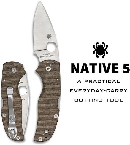 Spyderco Native 5 Micarta Folding Pocket Knife, PlainEdge in Saudi Arabia