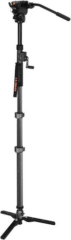 Carbon Fiber Monopod with Fluid Head and Hand Crank Max. Height 81.5 in (E-Image) ML-900C+GH03F in Saudi Arabia