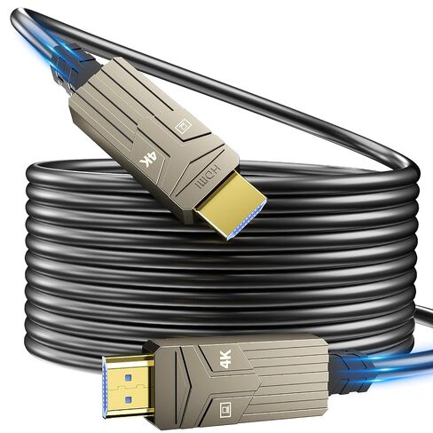 Soonsoonic Fiber Optic HDMI Cable 100ft,18Gbps 4K@60Hz(4:4:4) Unidirectional Active 2.0 Cord,Support HDR10 ARC HDCP 2.2 3D CEC Atmos DTS:X, Ultra high Speed Flexible and Slim（30m） in Kuwait