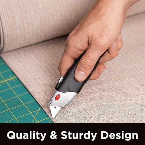 INTERNET'S BEST Premium Utility Knife Set | Retractable Box Cutter with Rubber Handle | Heavy-Duty Cutting for Cardboard, Carpet, Plastic | Retractable Blade | Includes 2 Razor Knives & Extra Blades in Saudi Arabia