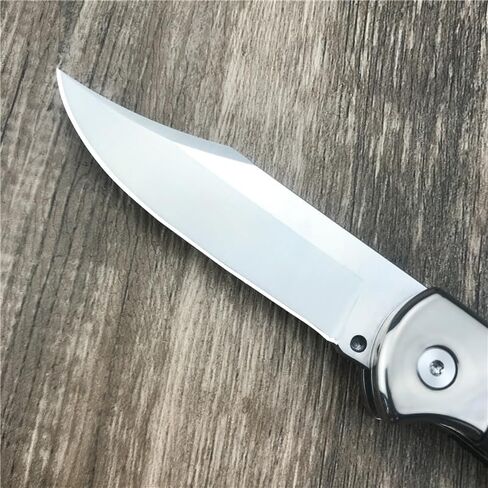 HUAAO 3'' 440C Clip Point Blade Black G10 Handle Back Lock Folder Opening,Camping EDC Tool Folding Pocket Knife Everyday Carry,Gift for Men in Saudi Arabia